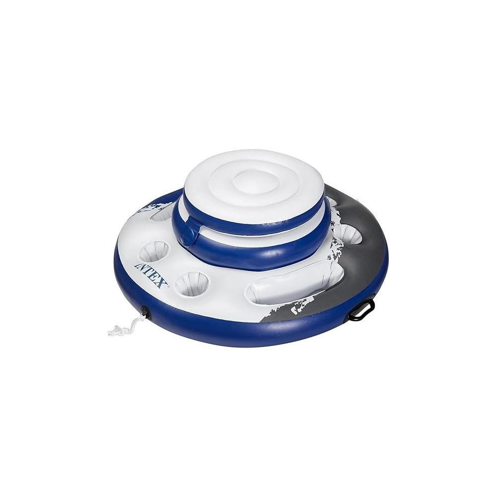 Intex Mega Chill, Inflatable Floating Cooler, 35 Inch Diameter, White/Blue