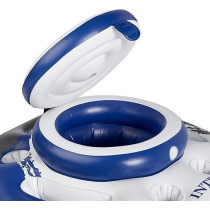 Intex Mega Chill, Inflatable Floating Cooler, 35 Inch Diameter, White/Blue