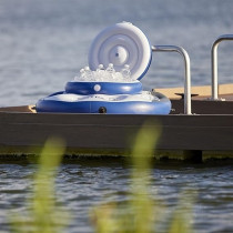 Intex Mega Chill, Inflatable Floating Cooler, 35 Inch Diameter, White/Blue