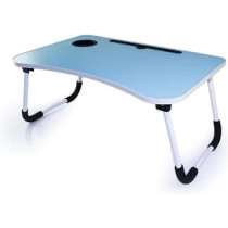 Portable Folding Laptop Table With iPad And Cup Holder, Blue