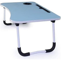 Portable Folding Laptop Table With iPad And Cup Holder, Blue