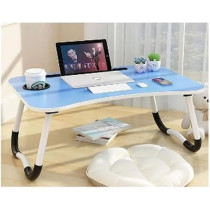 Portable Folding Laptop Table With iPad And Cup Holder, Blue