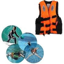 Adult Swim Jacket High Visibility 3 Belt Swim Vest with Reflecting Tape, 46 x 54cm for Water Safety, Large