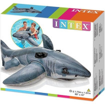 Intex Inflatable Shark Beach Toy Pool Float, Grey, 173 X 107 Cm, 57525
