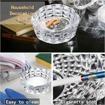 Round Glass Ashtray Simple Design, Smoking Accessories, Cigar Ashtray With Home Relief Pattern, Ash Storage Container, Elegant Smoking Tray, Gold, 9 Cm