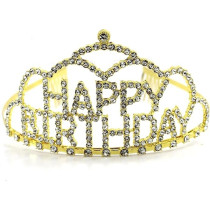 Birthday Crown For Women And Girls Queen Gold Tiara, Perfect For Party Supplies, Favors, Gifts For Her, Friend, Sister, Mother, Aunt Pack Of 1