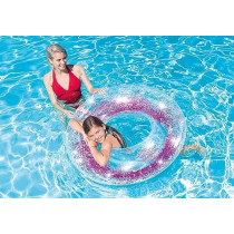 Intex Transparent Glitter Tube Inflatable Swimming Pool Float Raft Ring