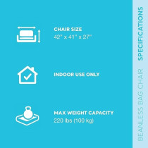 Intex Beanless Bag Chair, Gray, H27 X W41 X D42 Inches, 68579Ep