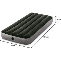 Intex Pvc/Polyester/Abs/Rayon Junior Twin Dura-Beam Prestige Downy Airbed, 64106, Green, H25 X W76 X D191 Cm