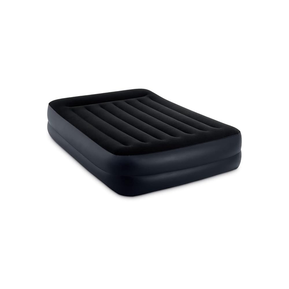 Intex Airbed Inflatable Double Mattress With Bulit In Electric Pump, 152 X 203 X 42 Cm, 64124, Black