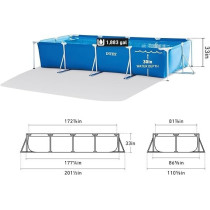 Intex Rectangular Frame Pool, Blue, Ages 6 Plus, 28273, 4.5M x 2.2M x 0.85M, 28273Np