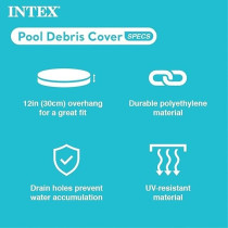 Intex 8-Foot Round Easy Set Pool Cover, Blue
