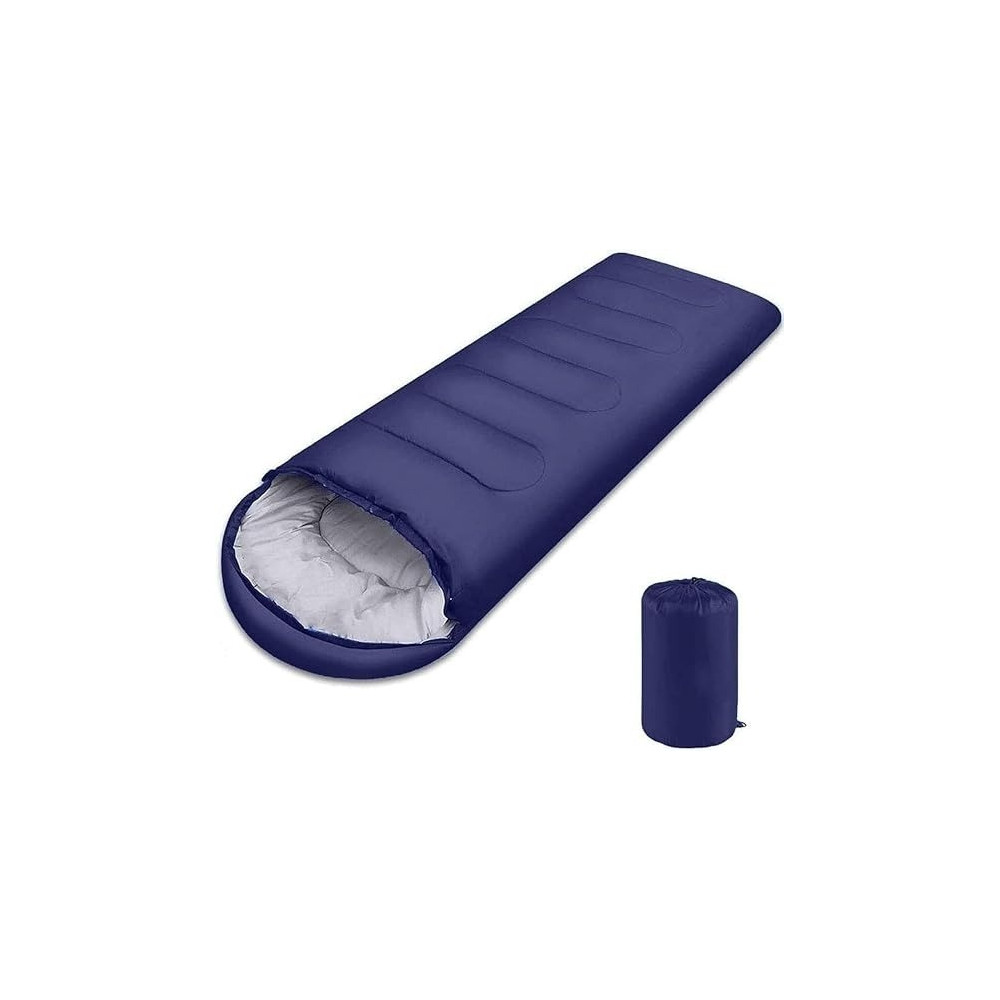 Camping Outdoor Sleeping Bag, All-Season Ultralight, Waterproof, Breathable, Portable -Zipper, Adjustable Hood, Compression Bag Included, 218 x 70Cm Size, Purple