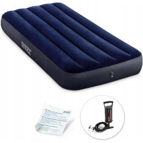 Intex Air Lock Single Inflatable Bed With Air Pump, Blue