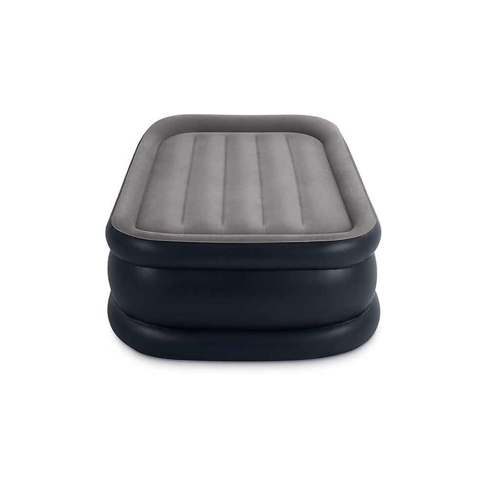 Intex 64132GB Dura-Beam Plus Pillow Rest Airbed, Inflatable Twin Air Mattress With Built-In, High-Powered Internal Ac Electric Pump, 203 x 152 x 42 Cm
