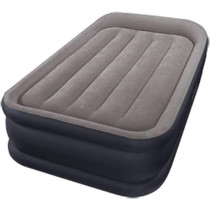 Intex 64132GB Dura-Beam Plus Pillow Rest Airbed, Inflatable Twin Air Mattress With Built-In, High-Powered Internal Ac Electric Pump, 203 x 152 x 42 Cm