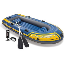 Intex Challenger Inflatable Boat Set With Oars Plus Inflator, Yellow/Blue