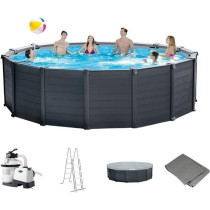 Intex 15Ft 8Inch x 49Inch Graphite Gray Panel Pool Set