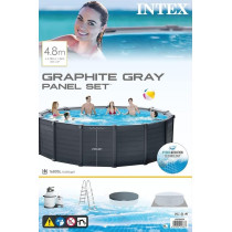 Intex 15Ft 8Inch x 49Inch Graphite Gray Panel Pool Set
