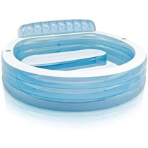 Intex Swim Centre Family Lounge Pool, Blue, Tub Round Up Blue 555, Blue, 224 x 216 x 76 Cm