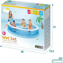 Intex Swim Centre Family Lounge Pool, Blue, Tub Round Up Blue 555, Blue, 224 x 216 x 76 Cm