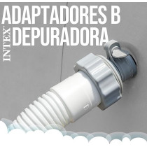 Intex 26061 Kit 2Pcs Adaptor Type B For Pool Pumps Clamp Filtration Accessories 10722, Off White, 29061