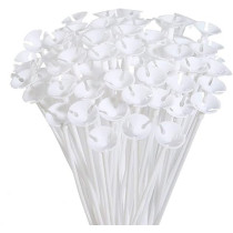 Luufan Christmas Birthday Wedding Accessory Party Decorations 15.7 Inch Rainbow Set Metallic Double Latex Balloons And Balloons Sticks Holders With Balloon Cups