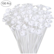 Luufan Christmas Birthday Wedding Accessory Party Decorations 15.7 Inch Rainbow Set Metallic Double Latex Balloons And Balloons Sticks Holders With Balloon Cups