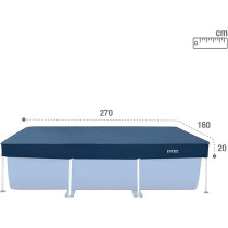 Intex Rectangular Pool Cover, 2.6 M x 1.6 M, Blue, 28036