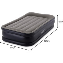 Intex Single Size Fiber-Tech Deluxe Pillow Rest Airbed With Built-In Electric Pump, 64132