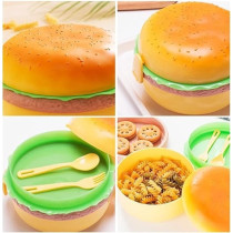 Burger Shape Leak Proof Lunch Box For Kids With Compartments Fun And Fresh Design