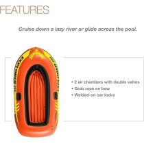 Intex Explorer 200, 2-Person Inflatable Boat, Orange, 58330Ep, 73 x 37 x 16 Inch