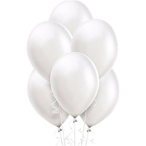 Metallic Latex Helium Balloon 12 Inch Perfect For Parties, Birthdays, Weddings, And Decorations Pack Of 40 Pieces, White