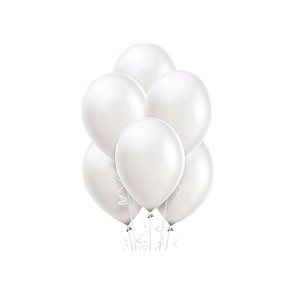 Metallic Latex Helium Balloon 12 Inch Perfect For Parties, Birthdays, Weddings, And Decorations Pack Of 40 Pieces, White