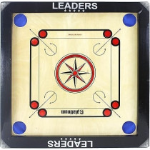 Leaders Carrom Board Black And Brown Surface With Wooden Coins, 18 x 18 Inch