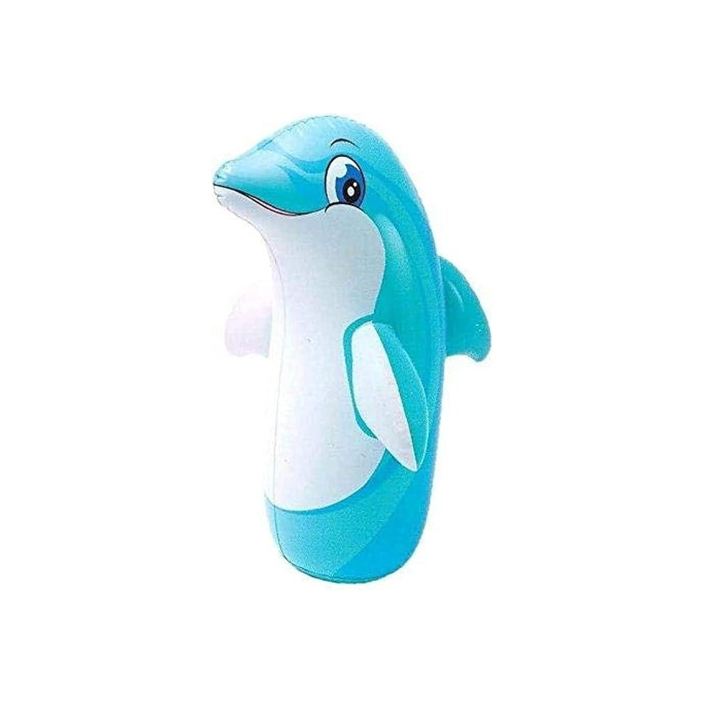 Intex Dolphin Inflatable Punching Bop Bag For Kids (With Sand), Blue/White