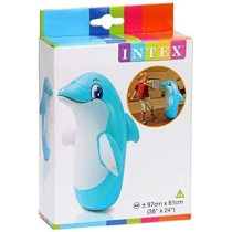 Intex Dolphin Inflatable Punching Bop Bag For Kids (With Sand), Blue/White