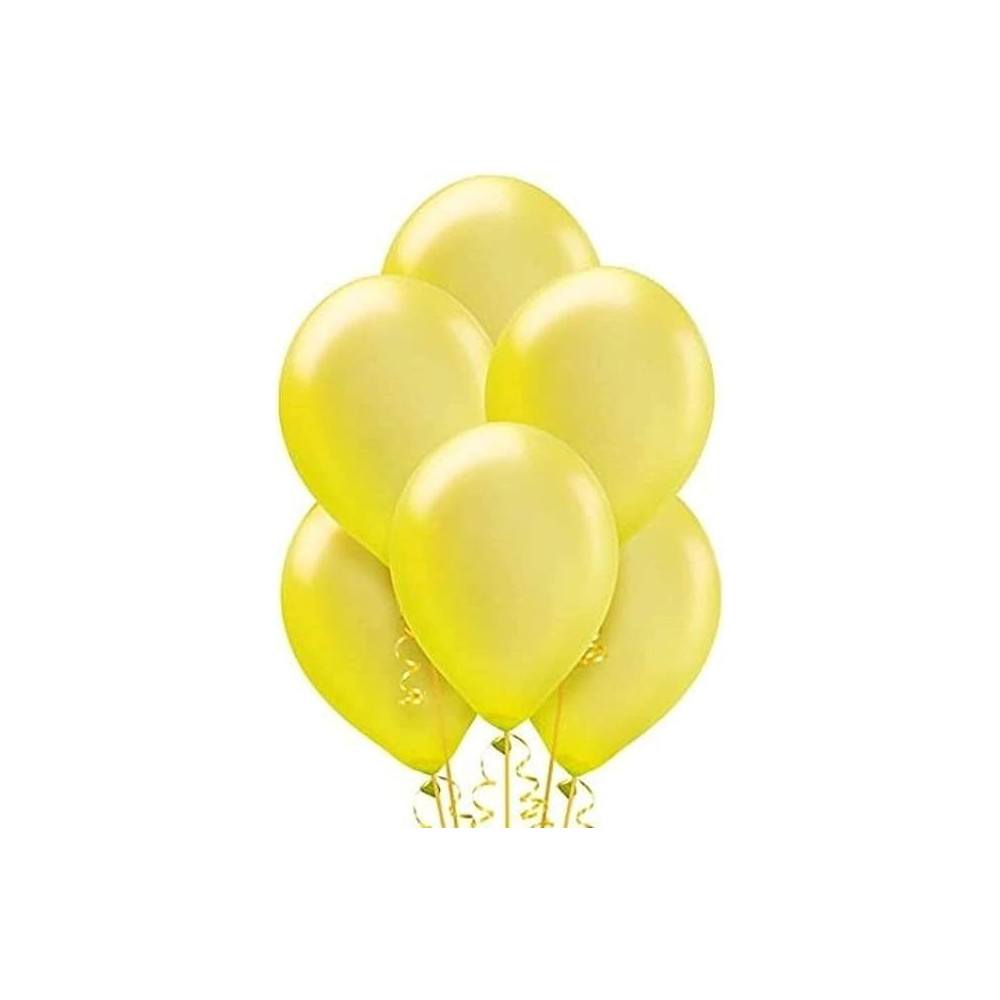 Metallic Latex Balloons 12 Inch For Birthday, Wedding, And Anniversary Decorations Pack Of 40 Pieces, Yellow
