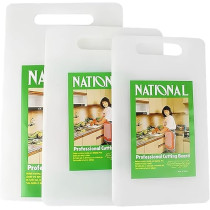 Cutting Board, Durable BPA-Free Plastic Chopping Boards For Kitchen, 3 Pieces, White