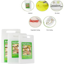 Cutting Board, Durable BPA-Free Plastic Chopping Boards For Kitchen, 3 Pieces, White