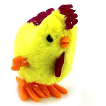 Rooster Yellow Wind Up Jumping Chicken Plush Toy Fun Novelty Toy For Party Favors