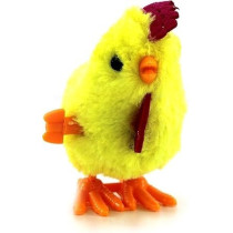 Rooster Yellow Wind Up Jumping Chicken Plush Toy Fun Novelty Toy For Party Favors