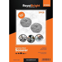 RoyalFord Royalbright Heavy Duty Scourer RF10636 Steel Wool Scrubber for Dishes, Pots and Pans For Kitchen and Bathroom, Silver