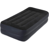 Intex Twin/Single Pillow Rest Raised Airbed with Fiber Technology and Built-in Pump, 99cm x 1.91 m x 42 cm, 64122GB, Black