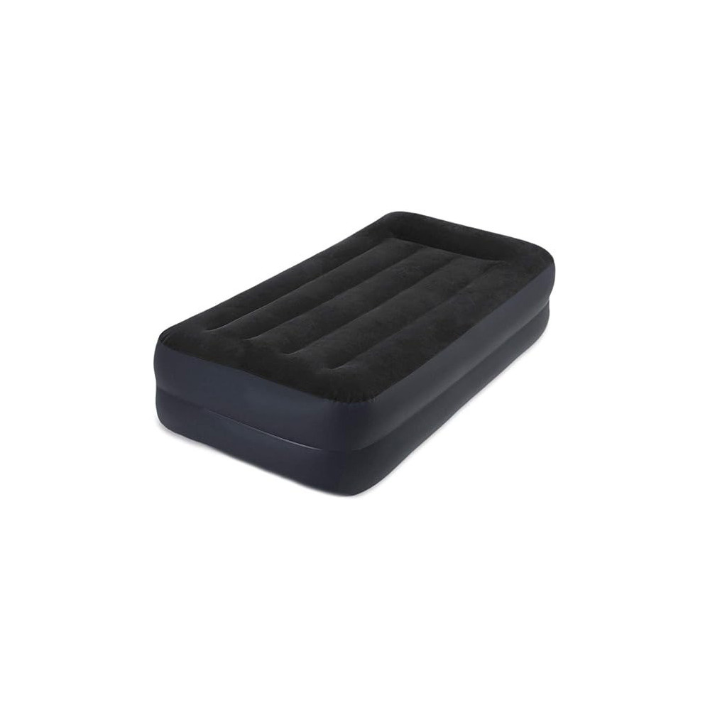 Intex Twin/Single Pillow Rest Raised Airbed with Fiber Technology and Built-in Pump, 99cm x 1.91 m x 42 cm, 64122GB, Black