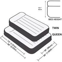 Intex Twin/Single Pillow Rest Raised Airbed with Fiber Technology and Built-in Pump, 99cm x 1.91 m x 42 cm, 64122GB, Black