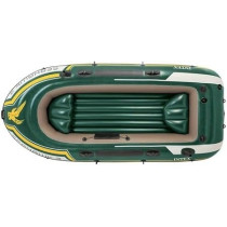 Intex Seahawk Inflatable Boat Set, 3-Person Set With Oars Plus Inflator, 295cm x 137cm, Green