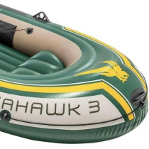 Intex Seahawk Inflatable Boat Set, 3-Person Set With Oars Plus Inflator, 295cm x 137cm, Green