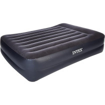 Intex Airbed Inflatable Double Mattress With Bulit in Electric Pump,152 x 203 x 42 cm, 64124, Black, 64124