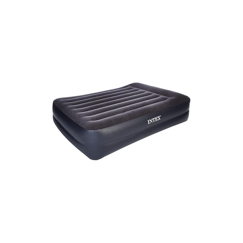 Intex Airbed Inflatable Double Mattress With Bulit in Electric Pump,152 x 203 x 42 cm, 64124, Black, 64124
